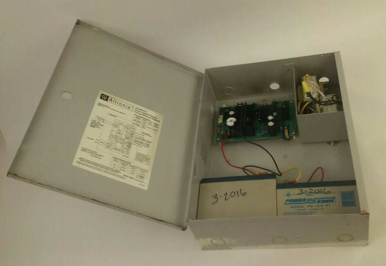 AUDIOSONE ALTRONIX AL600ULX POWER SUPPLY/CHARGER SMP7PM BOARD PS-1270 F1 BATTERY