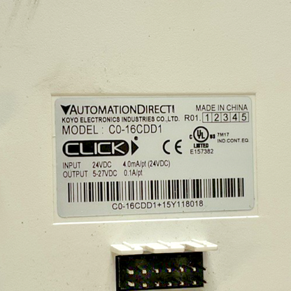 AUTOMATION DIRECT C0-16CDD1 INPUT MODULE 24VDC 4.0MA 0.1A