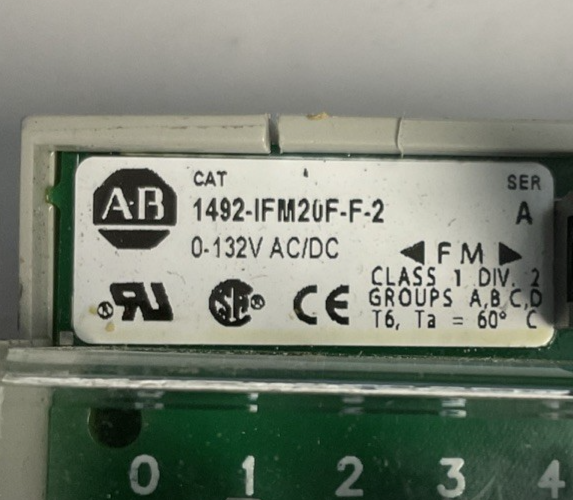 ALLEN BRADLEY 1492-IFM20F-F-2 INTERFACE MODULE SER.A 132VAC/DC