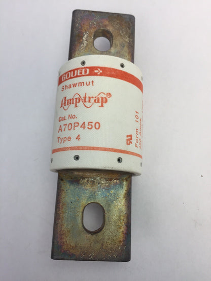 GOULD SHAWMUT AMPTRAP A70P450 FUSE 450AMP 700 VOLTS TYPE 4 FORM 101