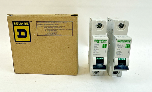 SCHNEIDER ELECTRIC M9F23110 BREAKER 1POLE 10AMP 277V LOT OF 2