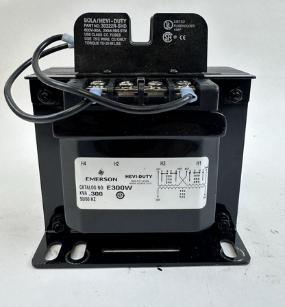 Emerson Sola Hevi-Duty E300W Control Transformer 1 PHASE 0.3 KVA 50/60 AT 220 V