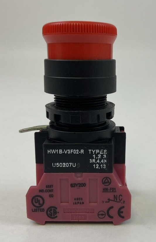 IDEC HW1B-V3F02-R TWIST LOCK PUSH BUTTON