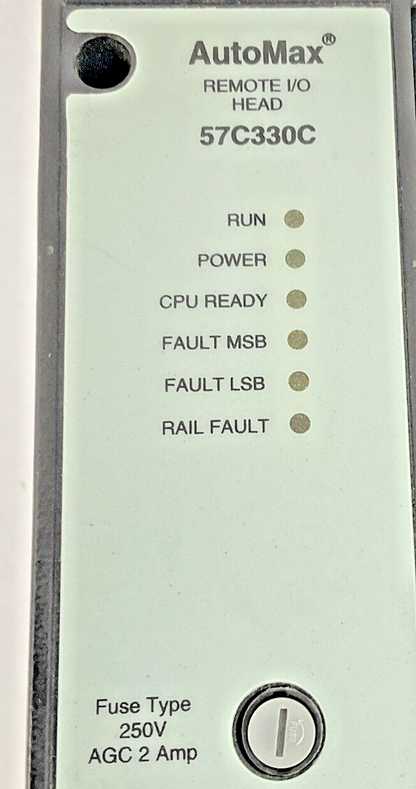 RELIANCE ELECTRIC 57C330C AUTOMAX REMOTE I/O HEAD 250V 120/240VAC 0.5/0.25A