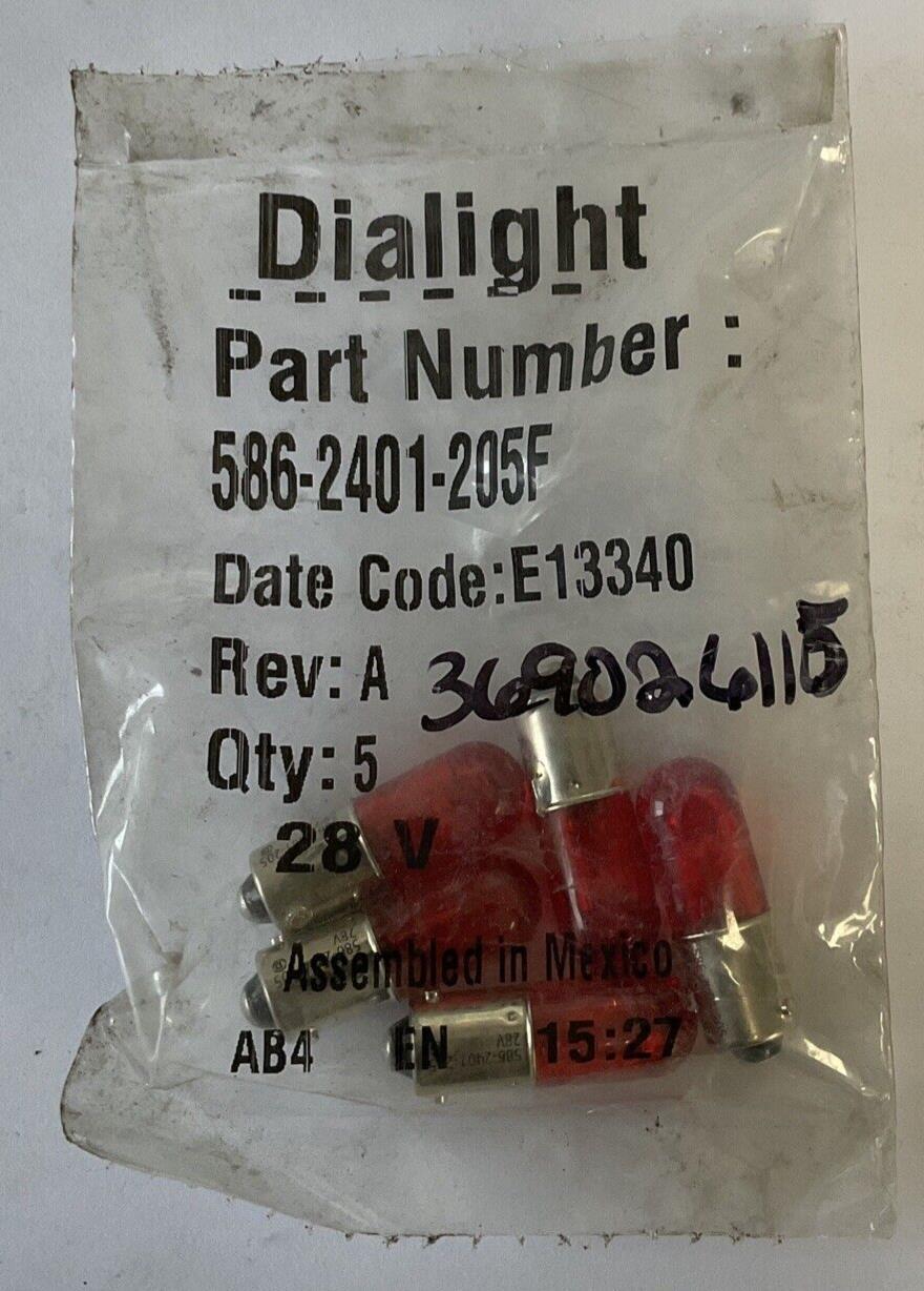 DIALIGHT 586-2401-205F RED LED BULB REV.A  28V ***LOTOF5***