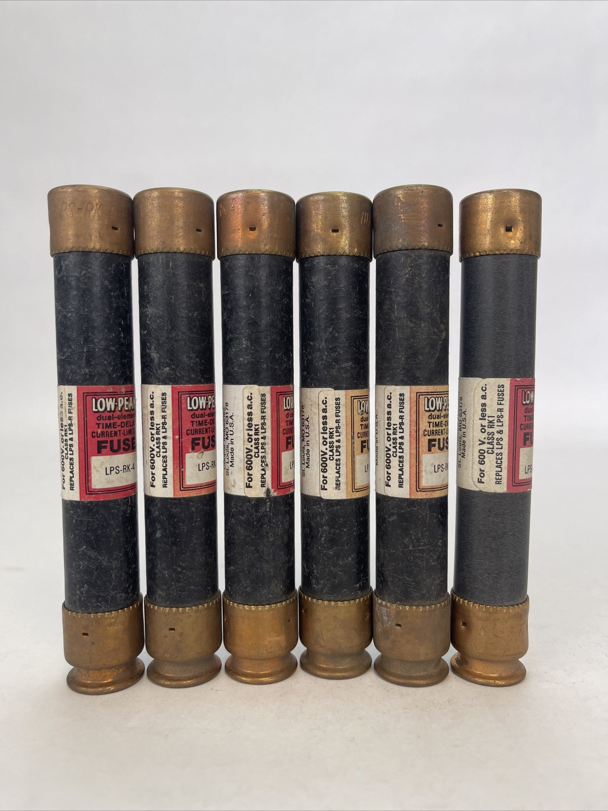 COOPER BUSSMANN LPS-RK-4 LOW-PEAK DUAL ELEMENT FUSE 600VAC (LOT OF 6)