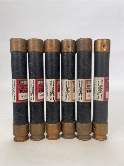 COOPER BUSSMANN LPS-RK-4 LOW-PEAK DUAL ELEMENT FUSE 600VAC (LOT OF 6)