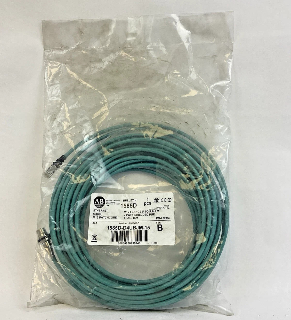 ALLEN BRADLEY 1585D-D4UBJM-15 SERIES B M12 PATCHCORD