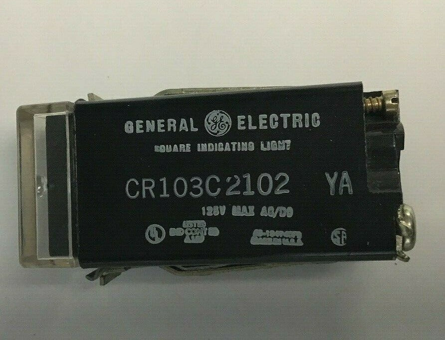 GE CR103C2102 SQUARE INDICATING LIGHT CLEAR LENS 125VAC/DC