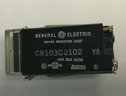 GE CR103C2102 SQUARE INDICATING LIGHT CLEAR LENS 125VAC/DC