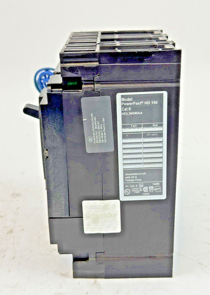 SQUARE D - HDL36090AA - POWERPACT CIRCUIT BREAKER W/ AUX - 90A/3 POLE/600VAC