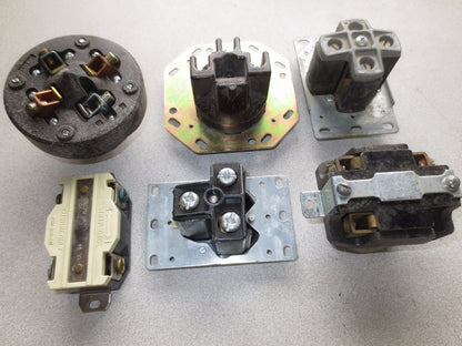 MIXED LOT - PLUG & RECEPTACLES - HUBBELL, LEVITON, PASS & SEYMOUR, GE - LOT of 6