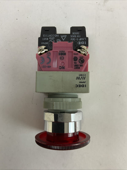 IDEC AVLW49902D-R-24V RED ILLUMINATED TWIST PUSH BUTTON EMERGENCY STOP