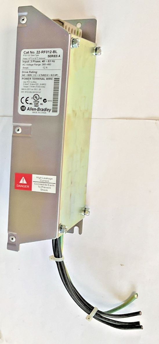ALLEN BRADLEY 22-RF012-BL POWERFLEX LINE FILTER SER.A  480VAC 63HZ 12A 5.0HP
