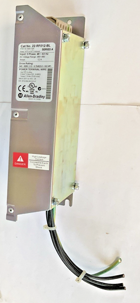 ALLEN BRADLEY 22-RF012-BL POWERFLEX LINE FILTER SER.A  480VAC 63HZ 12A 5.0HP