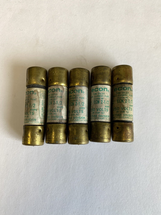 Economy Fuse ECN2 1/2 2 1/2A 250V Fuse "Lot of 5"