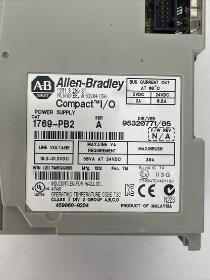 ALLEN BRADLEY 1769-PB2 SER A F/W REV N/A DIR/VER 95320771/05 COMPACT I/O POWER