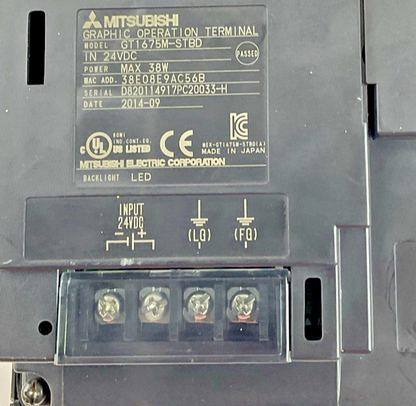 MITSUBISHI GT1675M-STBD GRAPHIC OPERATION TERMINAL 24VDC 38W