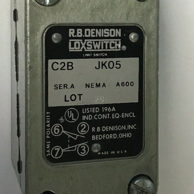 GOULD C2B JK05 W/JK2 OPERATING HEAD R.B. DENISON LIMIT SWITCH SER.A NEMA A600