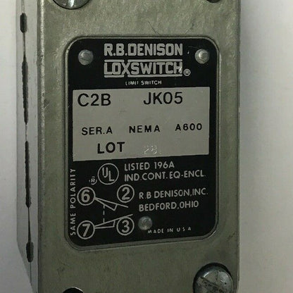 GOULD C2B JK05 W/JK2 OPERATING HEAD R.B. DENISON LIMIT SWITCH SER.A NEMA A600