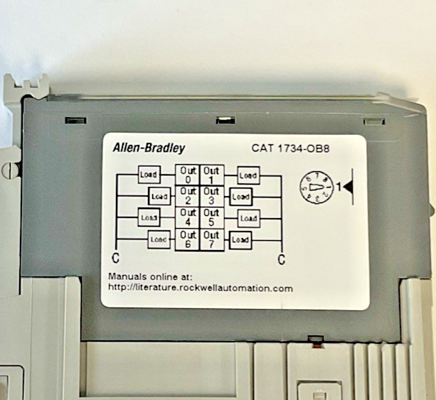 ALLEN BRADLEY 1734-MB PLC MODULE W/ 1734-RTB TERM.BLOCK, 1734-OB8 OUTPUT MODULE