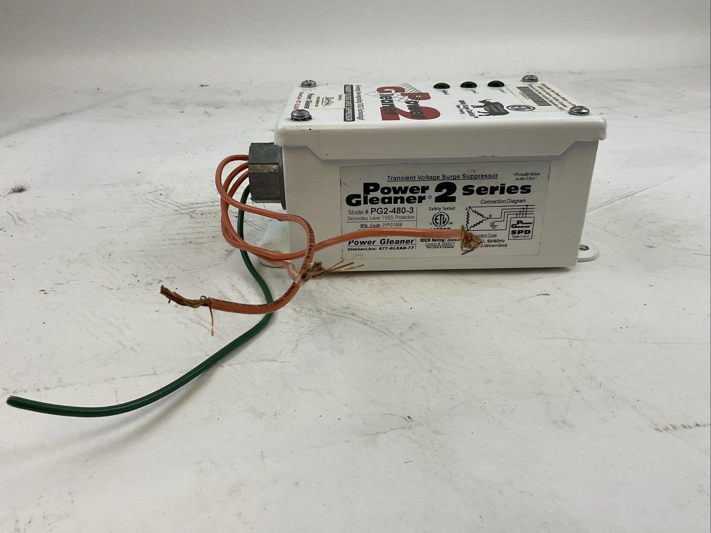 POWER GLEANER 2 SERIES PG2-480-3 TRANSIENT VOLTAGE SURGE SUPRESSOR 480VAC