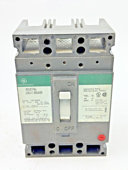 GE - TEB132060 - INDUSTRIAL CIRCUIT BREAKER  - 60 A, 240 VAC, 250 VDC, 3 POLE
