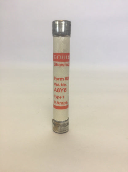 GOULD SHAWMUT A6Y6 FUSE 6AMP 600V AC/DC FORM 600 TYPE 1 (LOT OF 10)