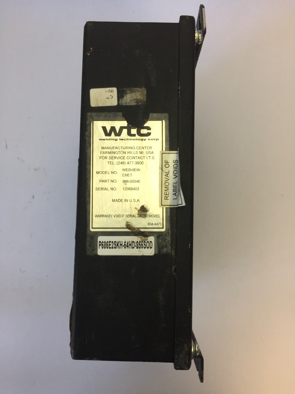 WELDING TECHNOLOGY  WEBVIEW-ENET 986-0054E  WELD CONTROL ETHERNET TERMINAL USIP