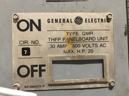 GE General Electric THFP361L 30A, 600VAC TYPE QMR TWIN PANELBOARD SWITCH