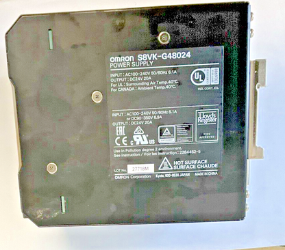 OMRON S8VK-G48024 POWER SUPPLY 240V 50/60HZ 6.1A