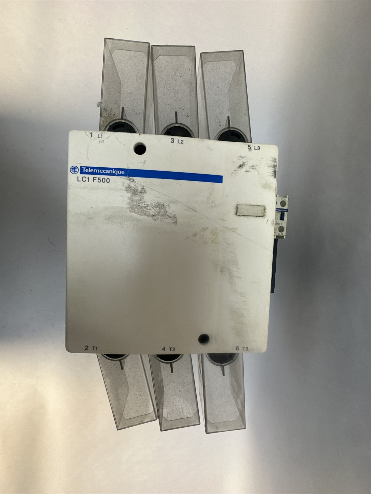 TELEMECANIQUE LC1 F500 CONTACTOR 600VAC 500HP 700A LX1FK110 110-120V LADN11 LA1