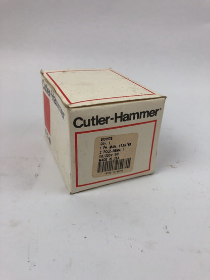 CUTLER HAMMER 9101H75 1 PH MANUAL STARTER 115/230 VOLTS 1 HP 2 POLE NEMA 1