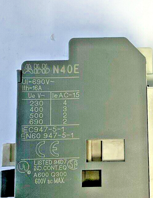 ABB N40E CONTACTOR RELAY 690VAC 16A