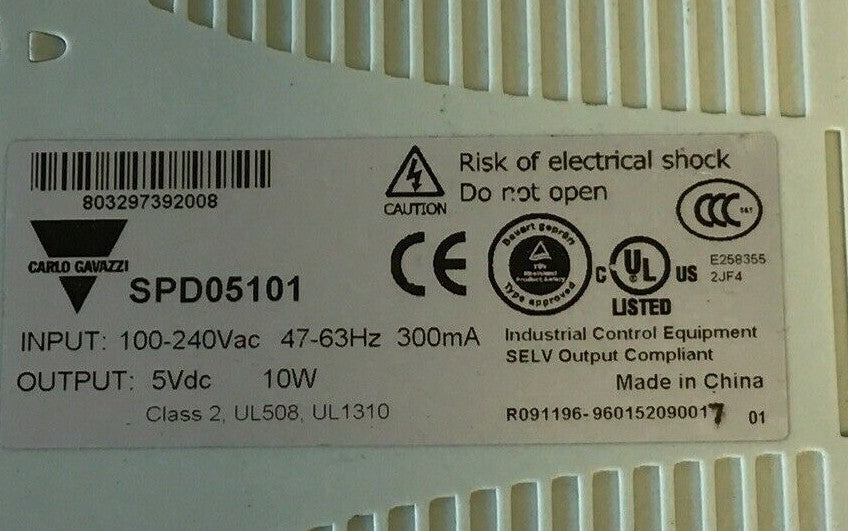 CARLO GAVAZZI SPD05101 AC-DC CONVERTER 5VDC-2A 100-240VAC 10W 47-63HZ