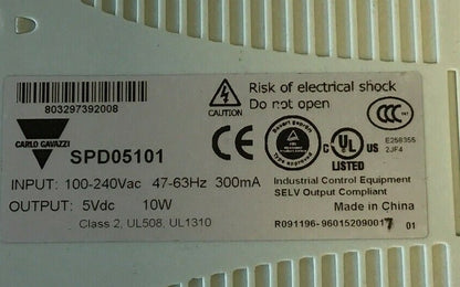 CARLO GAVAZZI SPD05101 AC-DC CONVERTER 5VDC-2A 100-240VAC 10W 47-63HZ