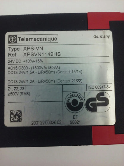 TELEMECANIQUE XPS-VN XPSVN1142HS SAFETY RELAY