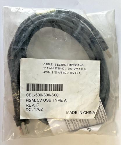 HONEYWELL CBL-500-300-S00 HSM, 5V USB TYPE A CABLE  REV.C