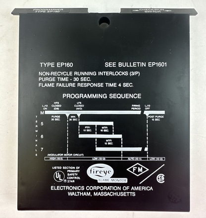 FIREYE TYPE EP160 PROGRAMMER