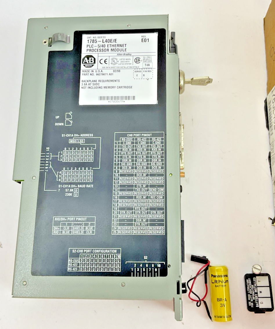 ALLEN BRADLEY 1785-L40E PLC-5/40E ETHERNET/IP CONTROLLER