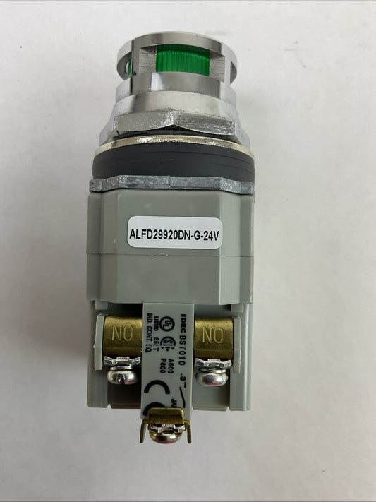 IDEC ALFD29920DN-G-24V PUSH BUTTON ILLUMINATED GREEN