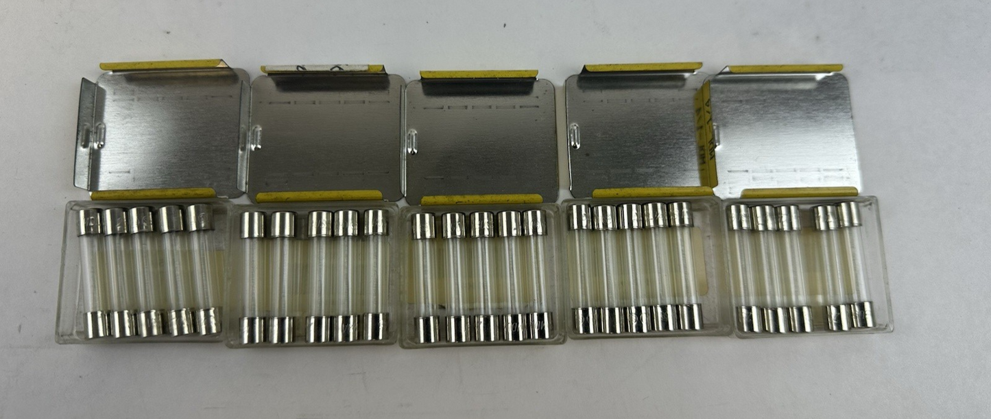 COOPER BUSSMANN MDL-1/4 GLASS TIME DELAY FUSE .25A 250V 5 PACK LOT OF 5