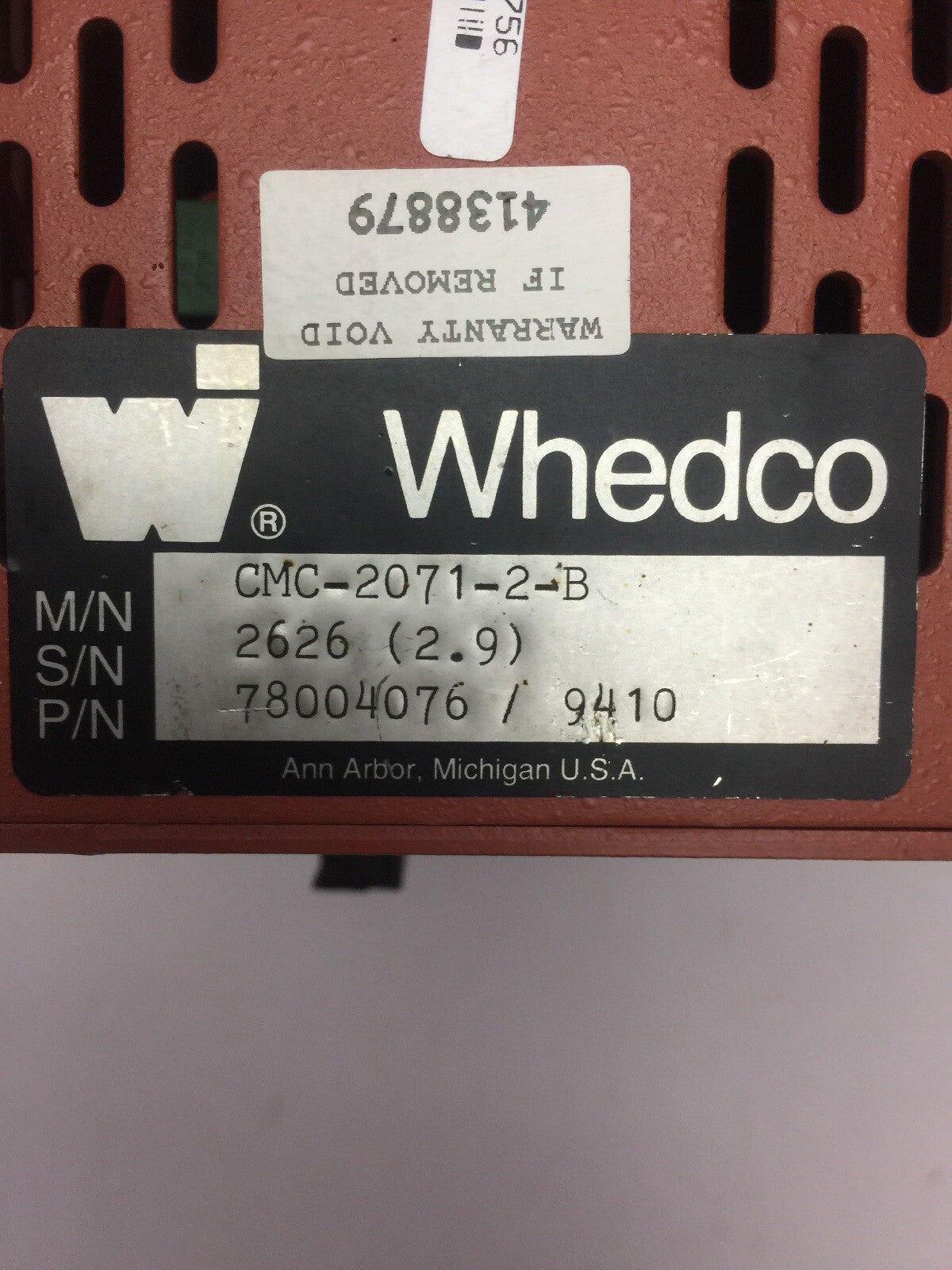WHEDCO CMC-2071-2-B SERVO MOTOR CONTOLLER 78004076/9410