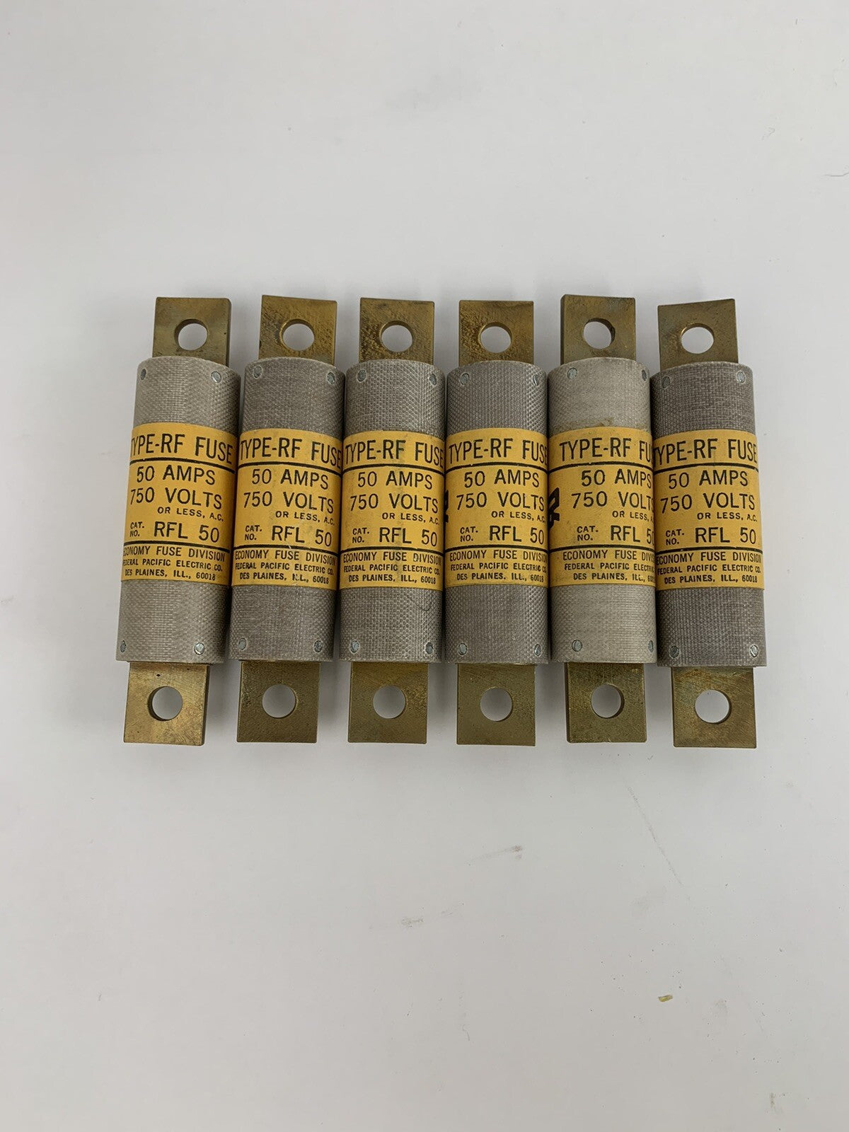 Economy Fuse RFL50 50A 750V Type-RF Fuse "Lot of 6"