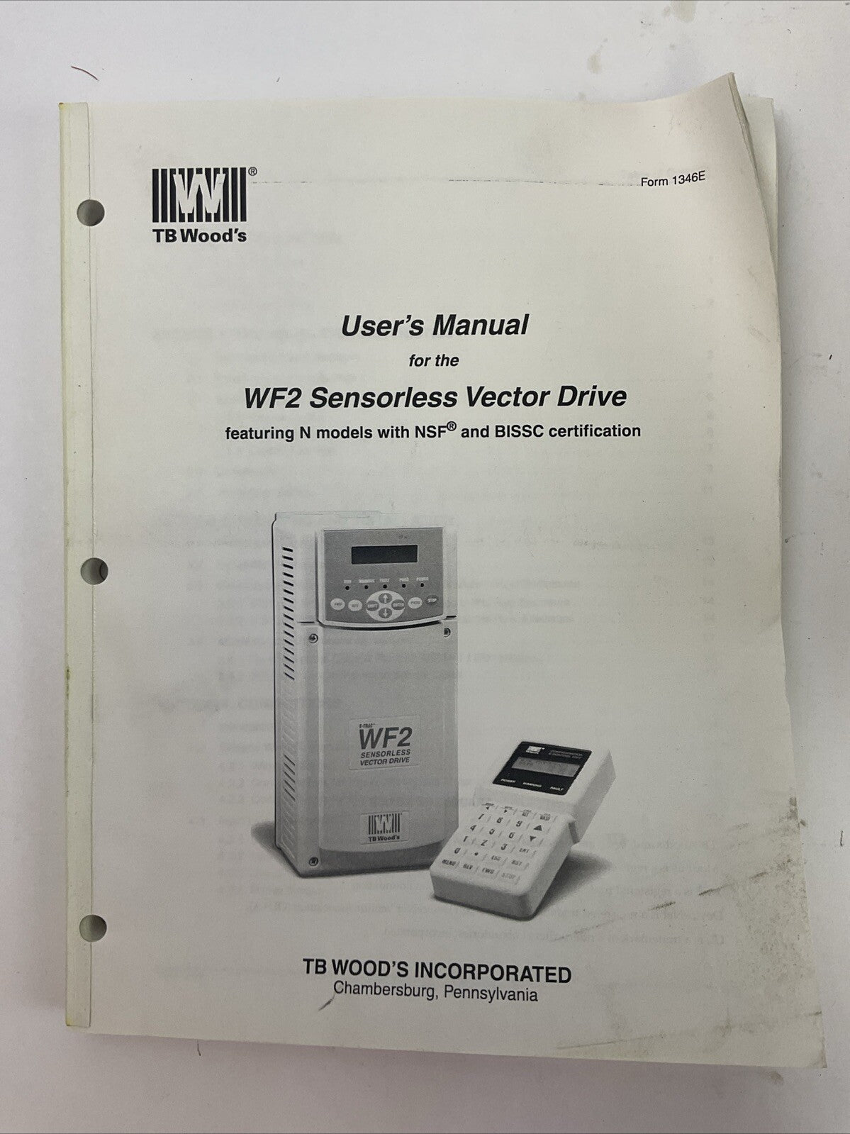 TB WOOD'S WF2C2S020B SENSORLESS VECTOR DRIVE OUTPUT 2HP 0-200/230V 3PH 7.8/6.8A