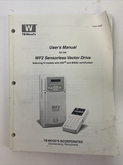 TB WOOD'S WF2C2S020B SENSORLESS VECTOR DRIVE OUTPUT 2HP 0-200/230V 3PH 7.8/6.8A