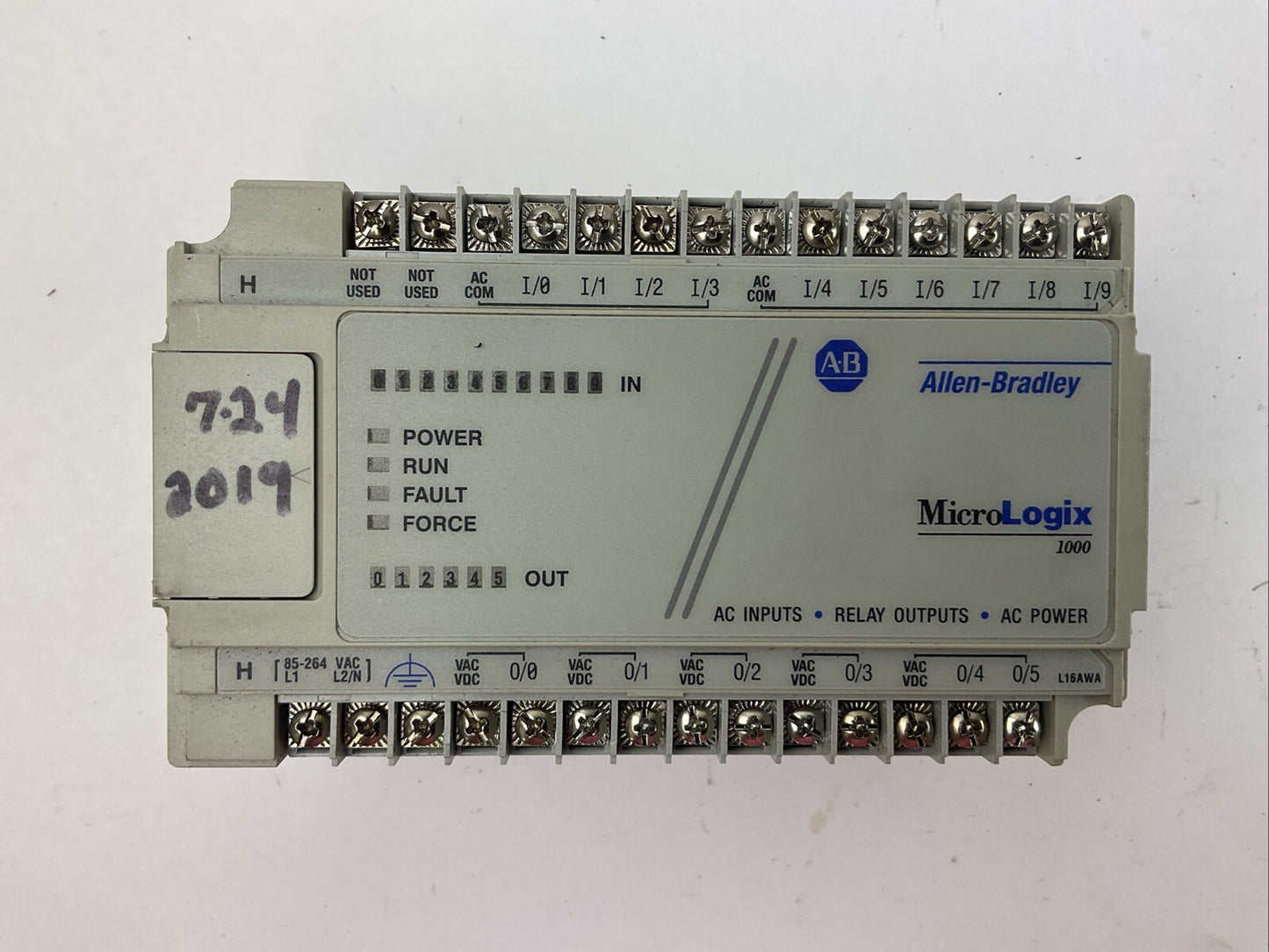 ALLEN BRADLEY 1761-L16AWA MICROLOGIX 1000 SER E FRN 1.0 CONTROLLER