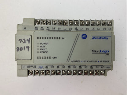 ALLEN BRADLEY 1761-L16AWA MICROLOGIX 1000 SER E FRN 1.0 CONTROLLER