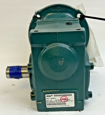 DODGE 20Q10R14 TIGEAR-2 GEAR REDUCER RATIO 10:1 1750RPM 2.25HP *HAS SHELF WEAR*