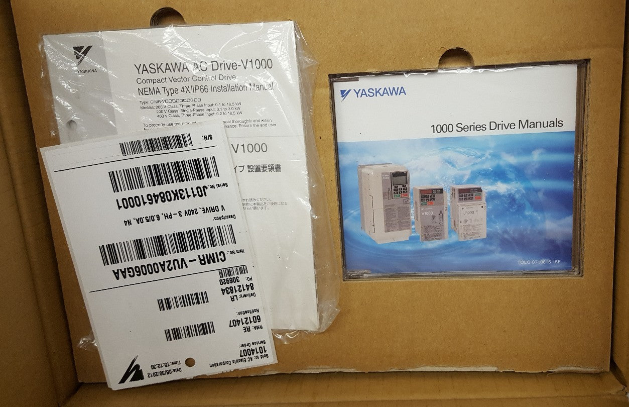 Yaskawa CIMR-VU4A0006GAA 1000 Seies Drive Compact Vector Rev A